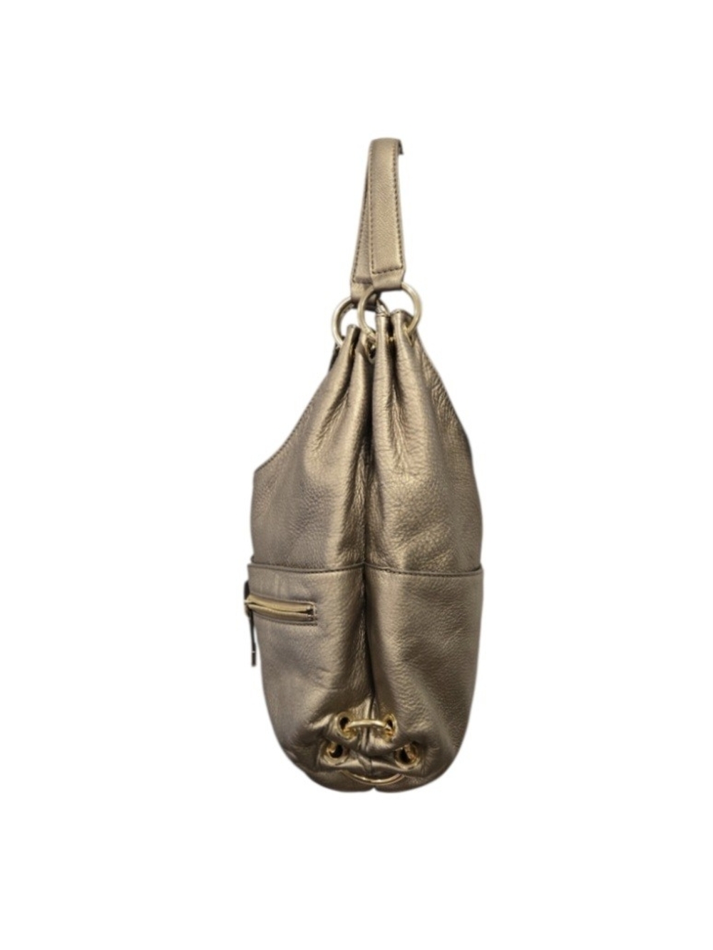 Michael Kors Latyon Large Gold Metallic Hobo Bag - Picture 3 of 16